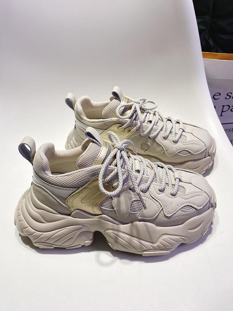 Модные весенне-осенние туфли-поп-модницы, женские зимние жареные уличные туфли с толстой подошвой, женские повседневные кроссовки Hundred