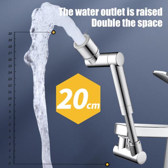 1/2 шт. Поворотный удлинитель крана Сверхпрочный сплав Выдвижная штанга Аэратор для раковины ванной комнаты и кухни Вращающийся удлинитель крана Фильтр с 2 режимами распыления