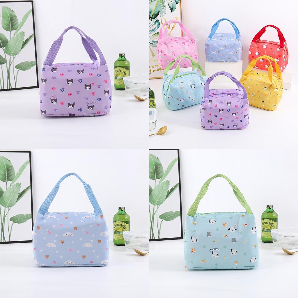 Kuromi Waterproof Cartoon Lunch Bag With Insulated Design For School And Office Use