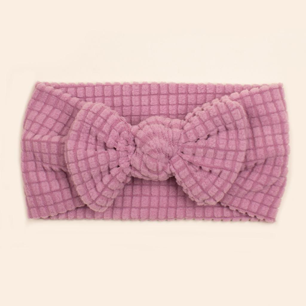 Новая повязка на голову с бантом для малышей осень/зима: Уютный, однотонный, идеально подходит для девочек