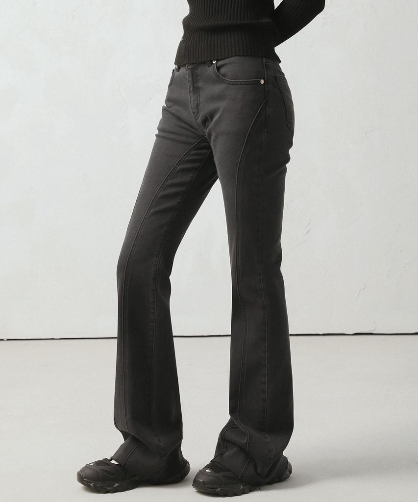 AVANDRESS Thin Bootscut Pants Vintage Blue (C Type)