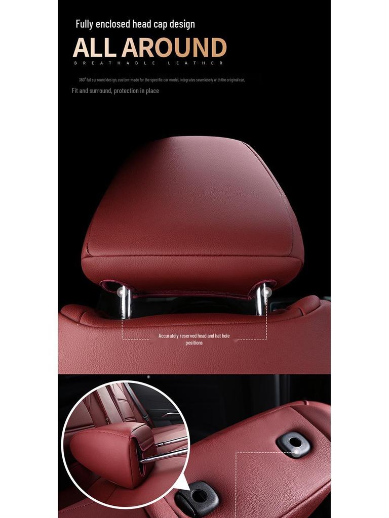Universal Genuine Leather Car Seat Cover, Four-Season, Full Coverage, Fits All Models