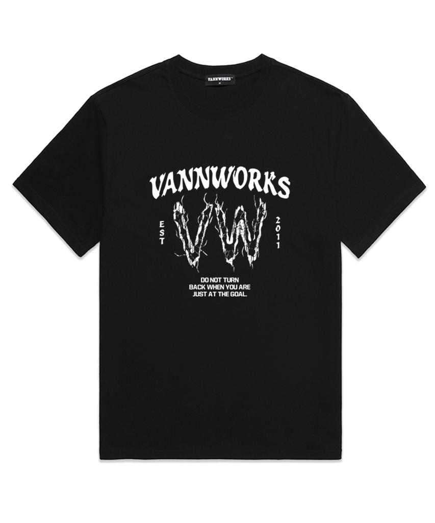 VANNWORKS Футболка оверсайз с коротким рукавом и логотипом Vw (Vs0077) черный