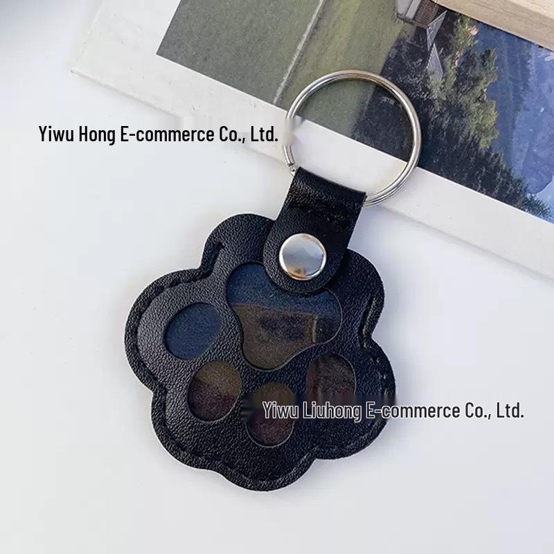 Pet Hair Keepsake Keychain with Paw Print Pendant for Dog and Cat Hair