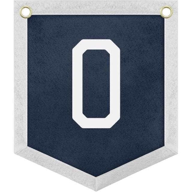 Handmade Felt Alphabet Pennant Banner for Nursery Room Decor - Navy Blue & Beige Educational Wall Hanging for Kids Room 11.8 x 13.8 Inches (B)