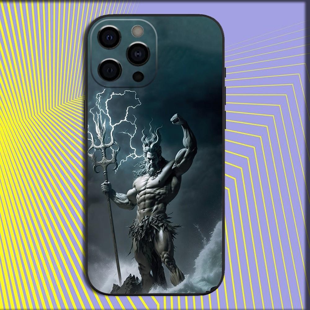 Статуя греческого бога Лицо Зевса Чехол для телефона для iPhone 16,15,14,13,12,11,Pro,X,XS,Max,XR,Plus,Mini Мягкая черная крышка