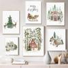 Christmas Holiday Decoration Farmhouse Woodland Deer Forest Posters And Prints Winter Wall Art Canvas Painting Christmas Decor
