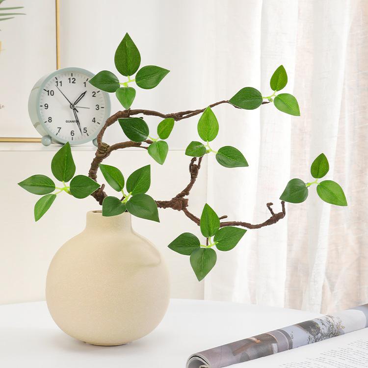 Indoor Artificial Green Plant Bouquet for Living Room and Dining Table Decoration