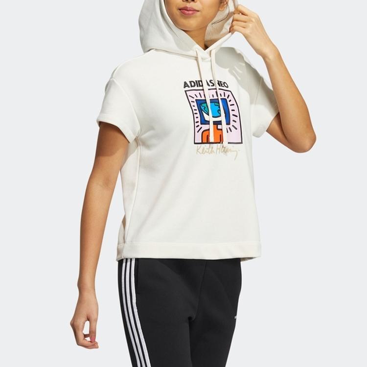 adidas Neo X Keith Haring, толстовка с мультяшным принтом, футболка в американском стиле ретро, женские топы, белые HD7255