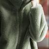 Женская толстовка из кораллового вельвета с высоким воротником на молнии - Двусторонняя утолщенная для осени/зимы