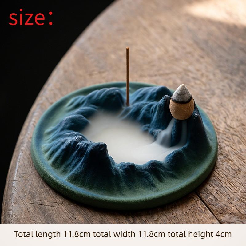 Ceramic Incense Burner Backflow Waterfall A Thousand Miles of Rivers and Mountains Zen Home Decor for Living Room