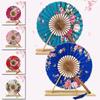 1PC Round Circle Art Folding Fan Festival Gift Japanese Sakura Flower Round Circle Printed