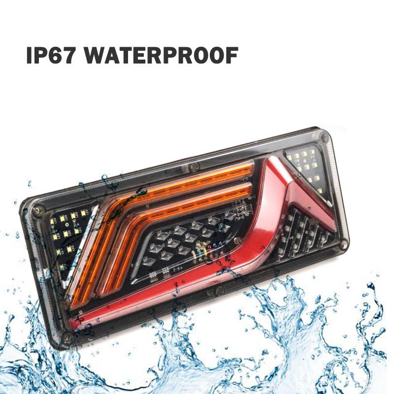 2 шт. 12/24 В динамические светодиодные задние фонари для грузовиков, указатели поворота, задние стоп-сигналы, сигнальные лампы заднего хода, прицеп, грузовой автомобиль, автобус, кемпер, караван