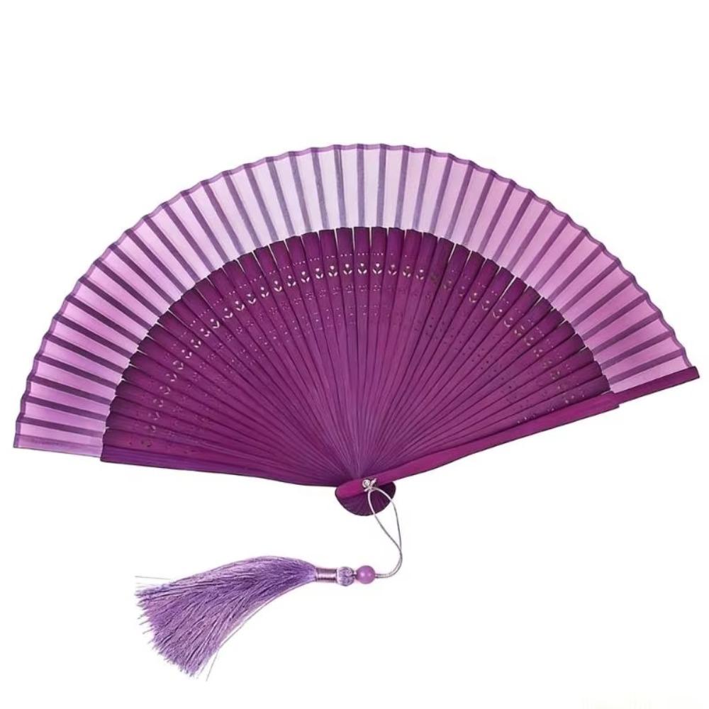 Gradient Color Retro Hand Fan Portable Dance Fan Chinese Style Bamboo Folding Fan Gift Giving