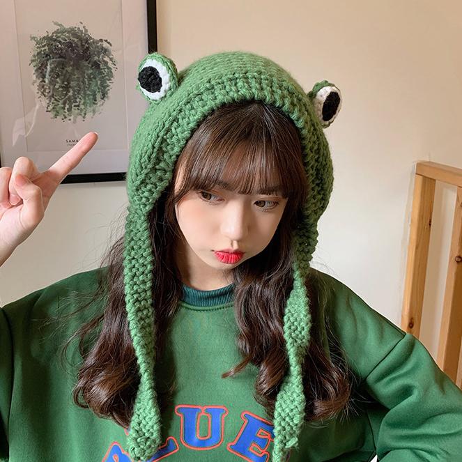 Зимние черепа, милая женская шапка-лягушка, вязаная крючком вязаная шапка, костюм, шапка-бини, шапка, женский подарок, кепка в стиле хип-хоп, реквизит для фотосессии, вечерние