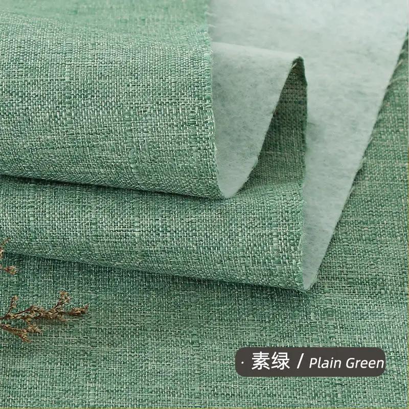 Утолщенная хлопково-льняная ткань полотняного переплетения бамбук на метр для дивана, сумок, скатертей, штор, ткань для шитья своими руками, носимая, черная