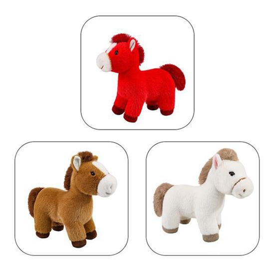 Realistic Horse Plush Toy Year of The Horse Zodiac Soft Stuffed Animal with PP Cotton Filling 2026 Chinese New Year Gift