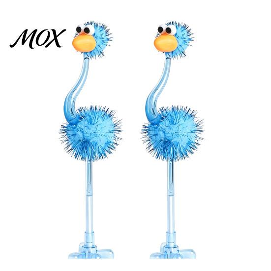 Back to School Supplies Cartoon Ostrich Plastic Ballpoint Pens, Funny Freestanding Pen, 0.5mm Pen Tip, Whimsical Desk Decor Furry Writing for Students