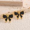 European and American fashion butterfly oil drip earrings temperament gentle and advanced sense niche exquisite bow earrings