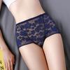Summer Hip Lifting High Waist Black Hollow Lace Underwear Women's Large Red Triangle Cotton Bottom Panties