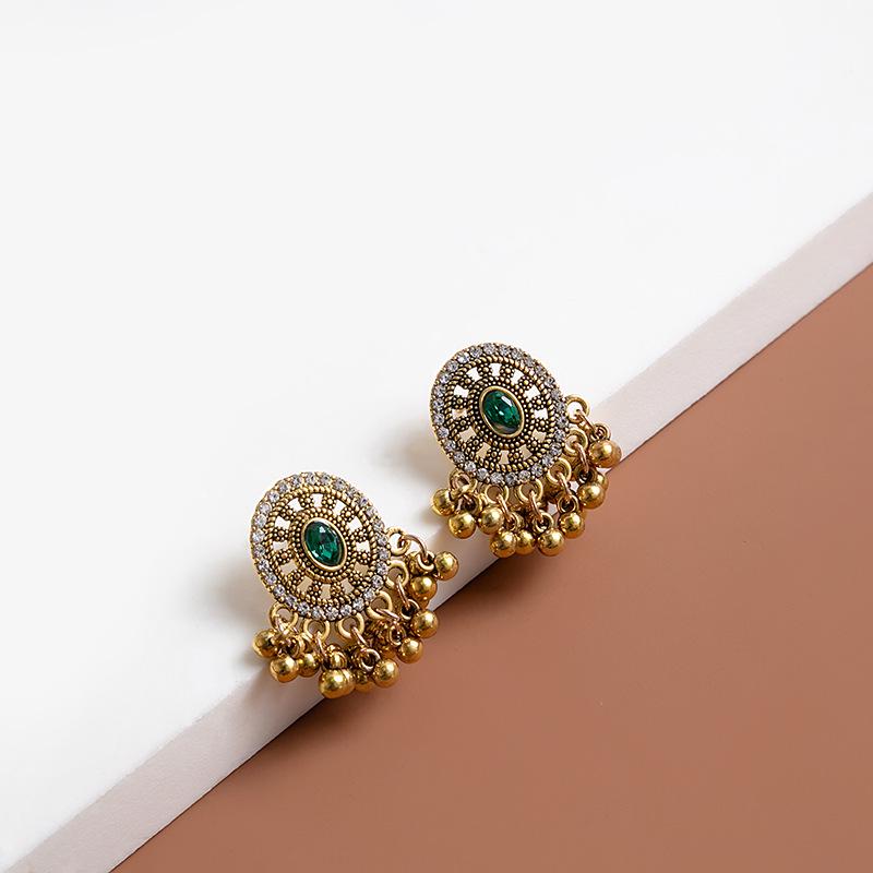 Винтажные этнические золотые серьги-кисточки: Классический полый дизайн для девочек