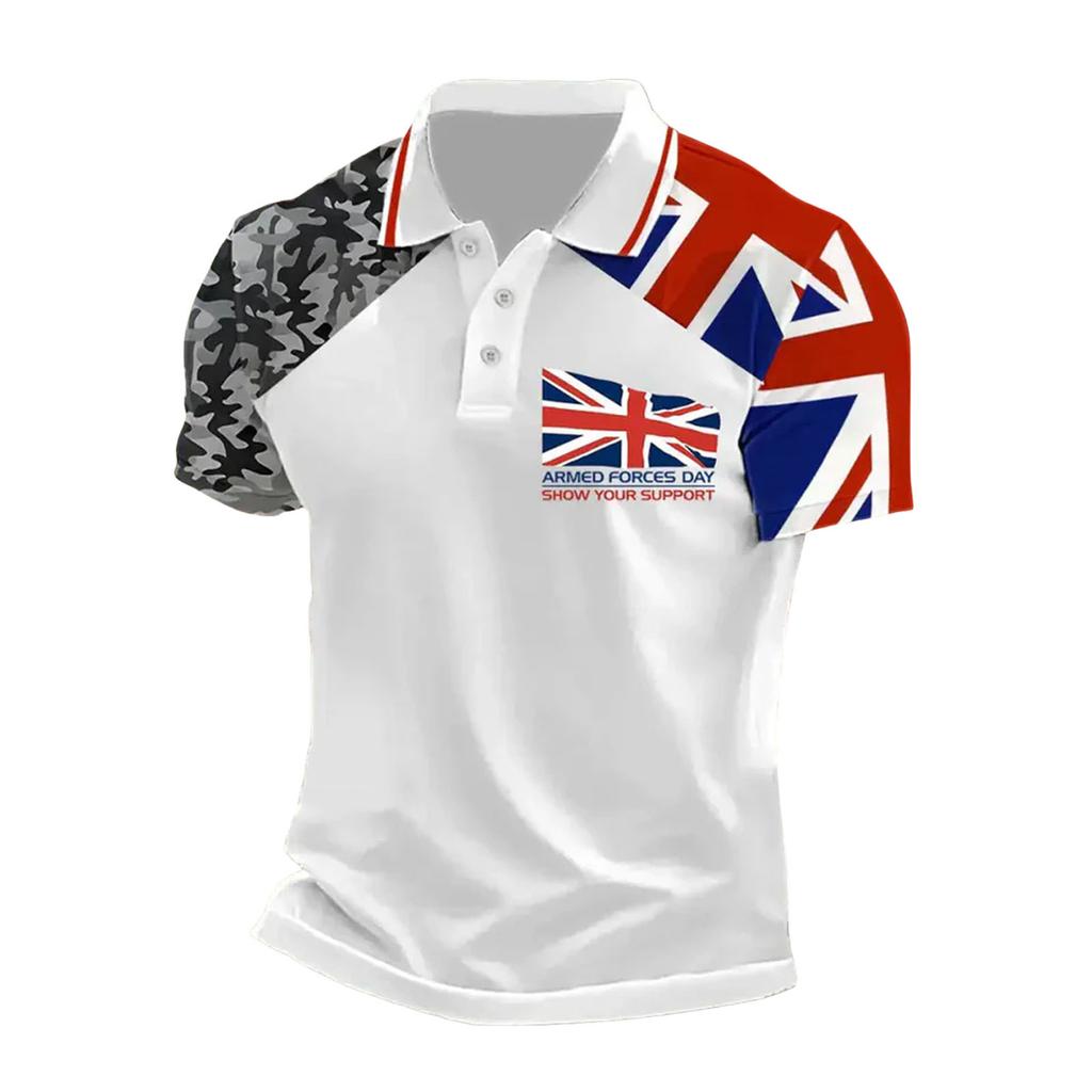 Summer 3D printed men's POLO shirt 2025 European and American foreign trade new models, short-sleeved POLO hot-selling