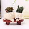 Cute Plant Pot Flower Planter Ceramic Plant Pot Cute Decorative Succulent Pot for Indoor & Outdoor Plants Home Desktop Decor