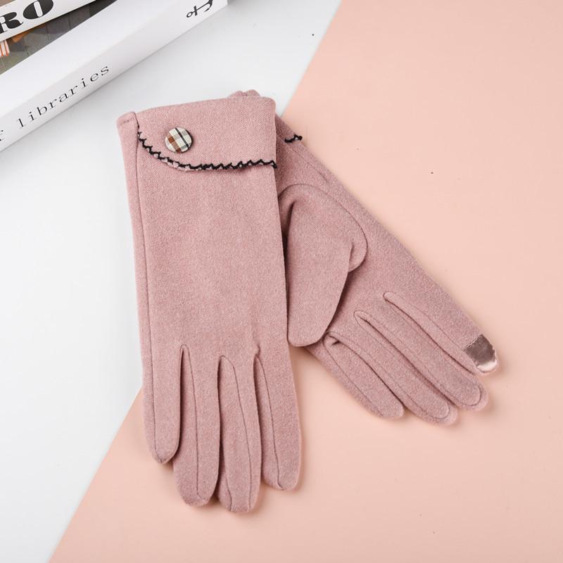 Новые женские перчатки с сенсорным экраном из кроличьего меха: Велоспорт и вождение в корейском стиле, милая флисовая подкладка для холодной погоды