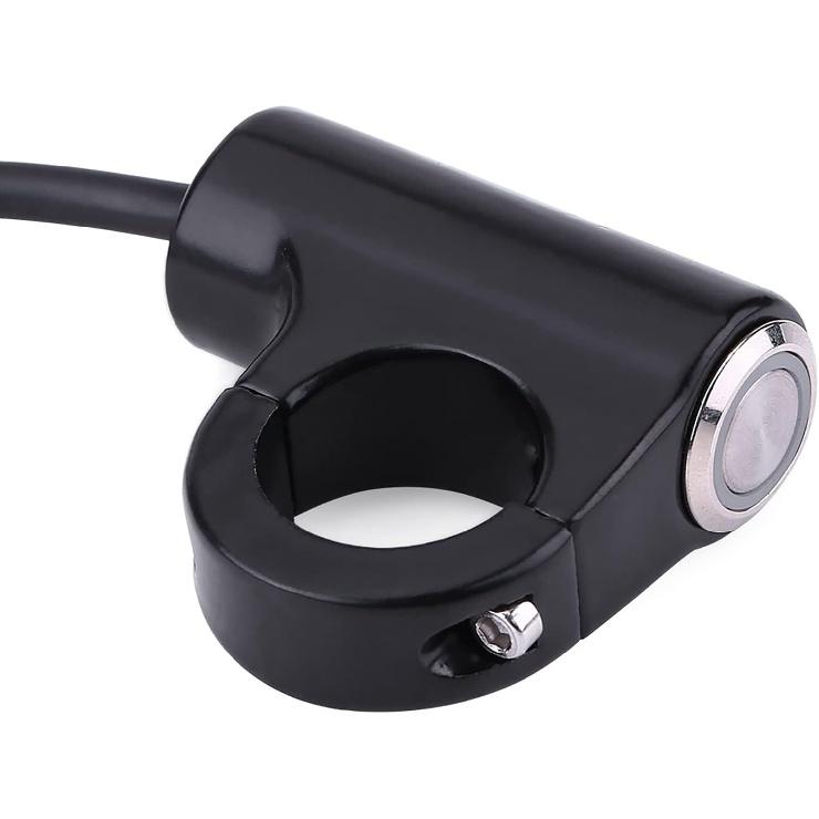 Motorcycle Push Start Button with Horn, Headlight, Brake, Fog Lights - 7/8" (22mm) Automatic Return with Green Light