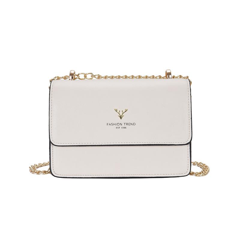 Женская сумка через плечо в корейском стиле 2025 года: Простой дизайн, ремешок-цепочка, маленькая квадратная сумка-мессенджер