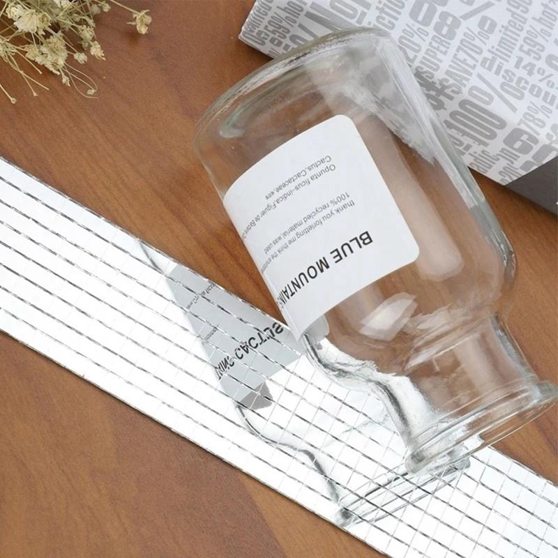 1 м/рулон самоклеящиеся мини-квадратные зеркальные мозаики, плитки, наклейки для ванной комнаты, вечеринки, ручная работа, изготовление украшений для дома