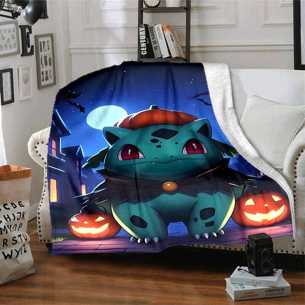 1pc Pokémon Blanket Lightweight Flannel Blanket Throw Blanket For Sofa, Bed, Travel, Camping, Livingroom, Office, Couch
