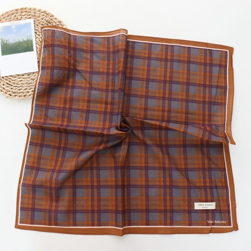 100% Cotton Striped Fresh All-Match Small Square Towel New Fashion Closed Toe Scarf for Square Scarf Women Headband