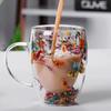 350 мл начинки сухоцветы двойные стенки стеклянная чашка с ручкой термостойкие чай кофе кружка эспрессо молоко креативный подарок