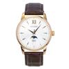Мужские часы AK5003-05A с фазами луны, коричневым кожаным ремешком и серебристым циферблатом, кварцевые