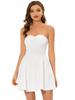 Allegra K Мини-платье-труба с оборками, Вечеринка, Без бретелек, Открытая молния, Однотонное, Женское, Белый, Размер L