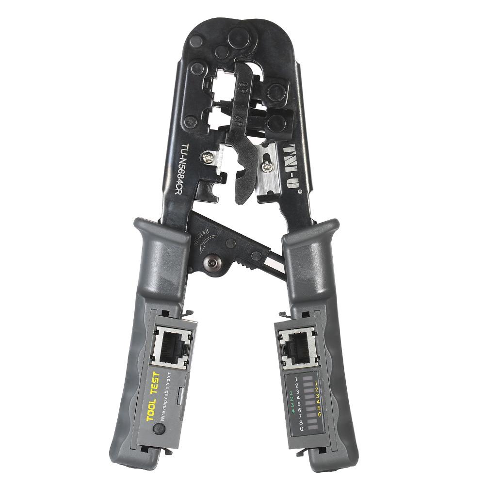 TNI-U TU-5684CR 2 In 1 Wire Crimping and Testing Pliers RJ11 RJ12 RJ45 Cable Crimper Wire Stripper C
