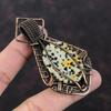 Подвеска из далматинской яшмы, обернутая медной проволокой, подвеска из натурального драгоценного камня, украшения ручной работы в технике wire wrap, подарок для него, удивительные медные украшения