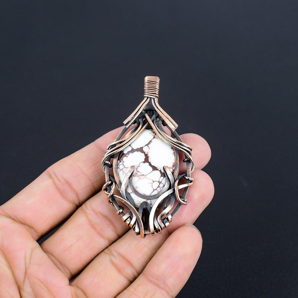 Wild Horse Pendant Gemstone Jewelry,  999 Copper Wire Wrapped Handmade Pendant, Latest Design Jewelry