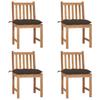 Day and Night - Day and Night Garden Chairs 4 Units Solid Teak Wood with Cushions