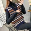 Women Sweater Vest Argyle Knitted Vintage Female Fashion Simple Chic Tops V-neck Loose Autumn Winter Jumper Korean Style Casual