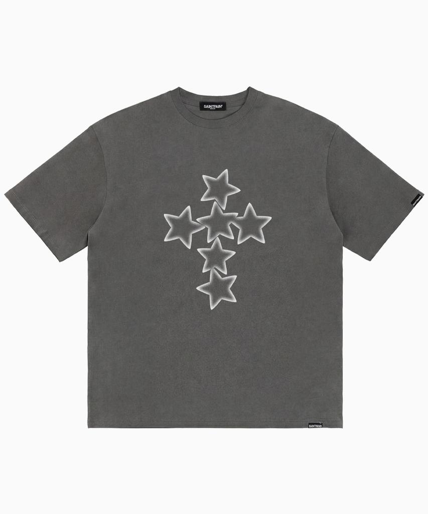 SAINTPAIN Sp Короткий рукав Звездный Крест Футболка Угольный