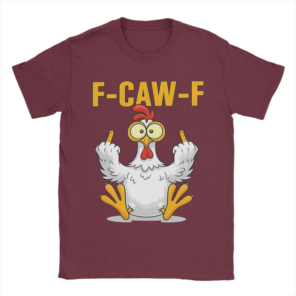 Мужская футболка F-Caw-F-Chicken Новинка Чистый хлопок Футболка с круглым вырезом Короткий рукав Подарочные Топы