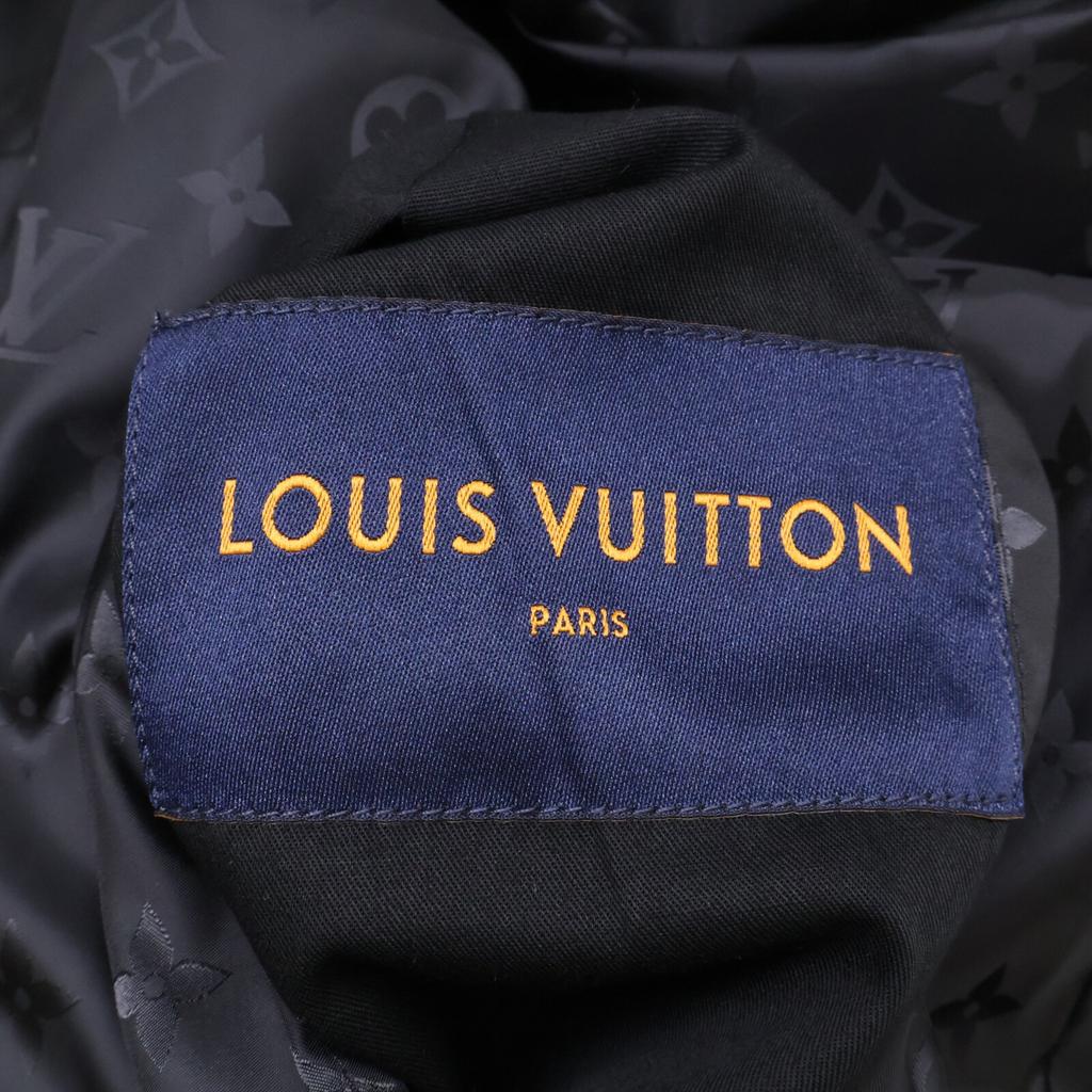 LOUIS VUITTON [Good condition/Domestic regular product] HIL47WTKV Reversible nylon/leather zip-up blouson/ Jacket 50 blackUsed