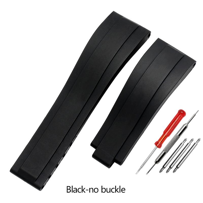 Резиновый ремешок для часов Seiko Tudor Citizen с пряжкой из нержавеющей стали, водонепроницаемый браслет для часов 20 мм 21 мм черный синий