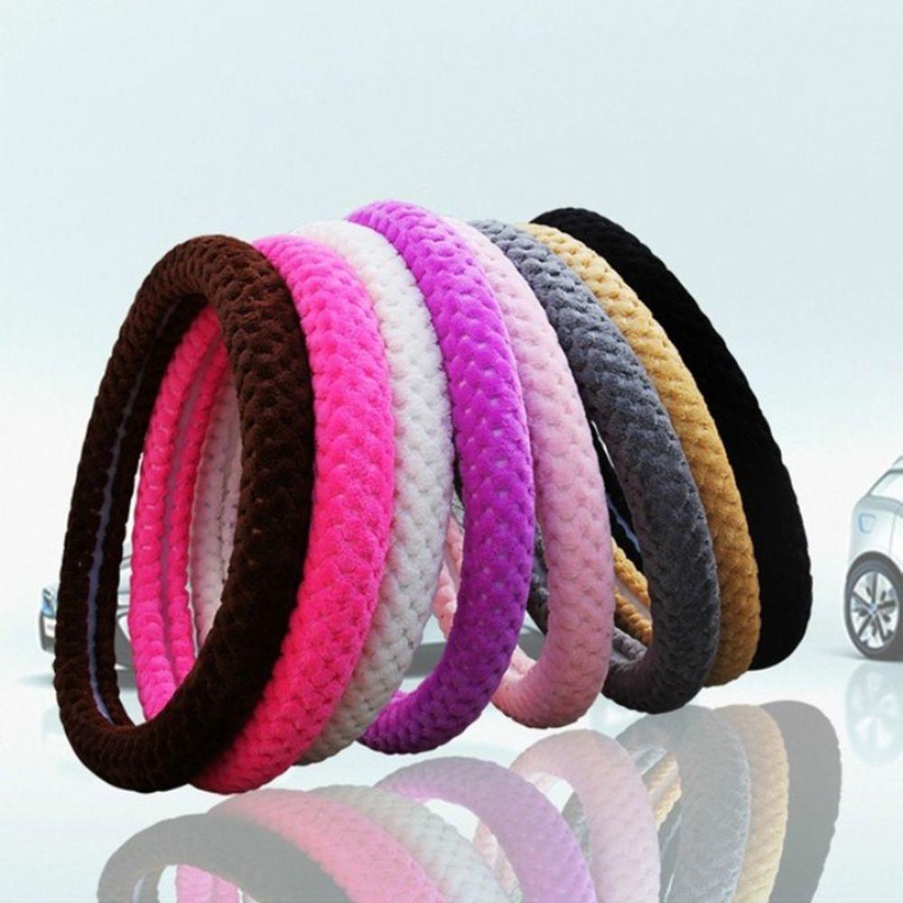 Многоцветный Теплый Мех Длинный Плюшевый Шерстяной Жемчужный Вельвет Автомобильный Мягкий Шерстяной Зимний Чехол на Руль