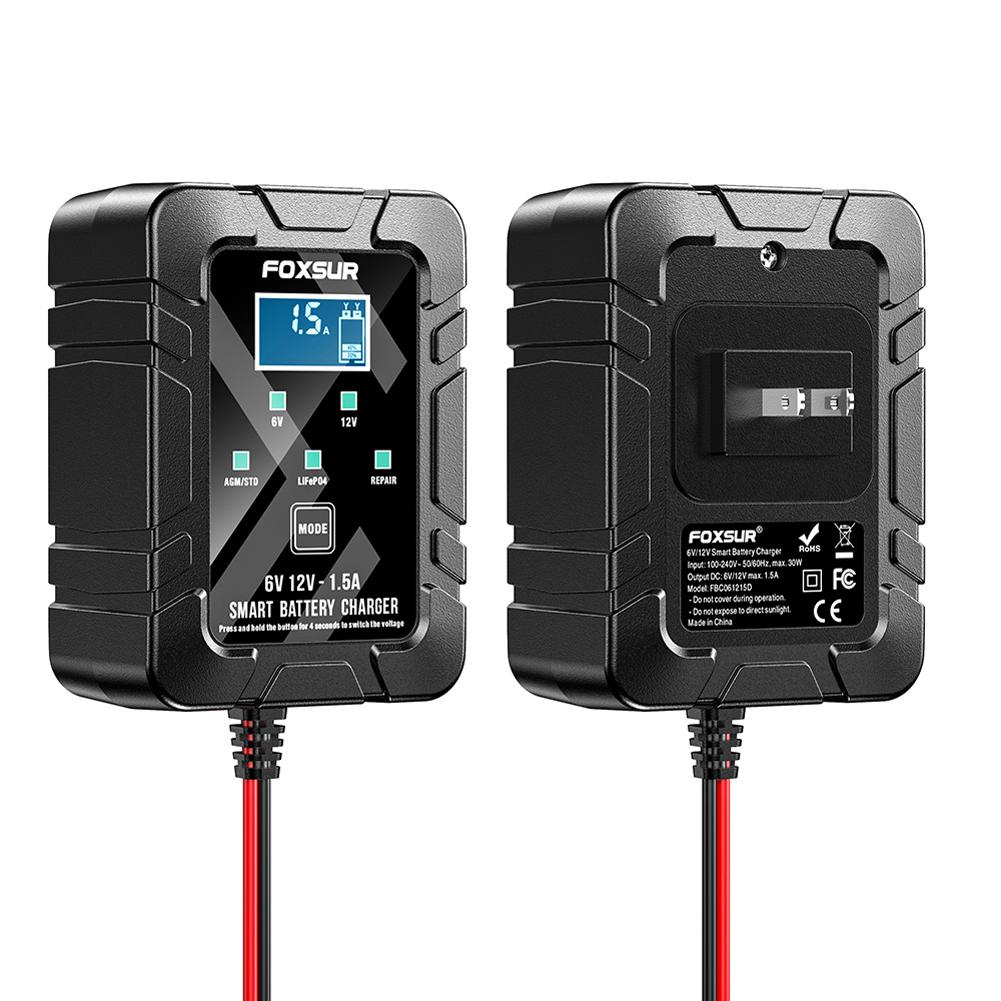 6В 12В 1,5А Полностью автоматическое интеллектуальное устройство для поддержания заряда батареи Капельное зарядное устройство для автомобиля, мотоцикла, газонокосилки Свинцово-кислотное, LiFePO4