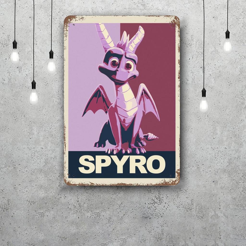 Spyro Reignited Trilogy Декор для игры Винтажные металлические таблички Жестяные таблички Постер Капитана Декор для Бара Паба Клуба Мужской берлоги Настенный Декор