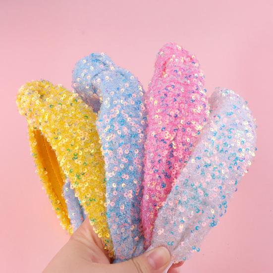 Обруч для волос для девочек, нарядная сверкающая радужная повязка на голову, аксессуары для волос, повязка на голову для девочки на день рождения, подарок