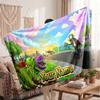 Plants vs. Zombie Personalized Flannel Blanket, Custom Printed Text Name, Warm Soft Blanket For Couch Bed